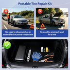 Tire Screw Plug Repair Kit, No Tire Removal Required, Sidewall Repair Tool Set with Portable Storage Box, Quick Flat Tire Fix for Cars, Trucks, Motorcycles, SUVs