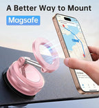 【Newest Vacuum Magnetic Phone Holder for Car Phone Holder Mount【Movable Vacuum Suction】 Magsafe Car Mount Cell Phone Holders for Your Car Accessories for Women Men for iPhone 17 16-Light Pink