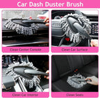 Pink Car Duster Interior Kit, Perfect Car Detailing Brush Kit for Cleaning Windows,Windshield,Dashboard and Air Vents Suitable for All Cars