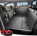 Heavy-Duty Dog Truck Seat Cover, Flat Solid Back Seat Extender for Multi Large Dogs, Hard Bottom Supports 450 lb, Waterproof Hammock Protector, XL for Full-Size Crew Cab Trucks & SUVs, Black