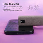 CUIUD Screen Cleaner Kit 4 Pcs, Two in One Screen Cleaner Spray and Wipe, Touchscreen Mist Cleaner Spray Bottle for Phone/Laptop/Tablet/TV/Monitor/Car Screens