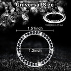 2 PCS Crystal Rhinestone Car Engine Start Stop Decoration Ring, Bling Car Interior Accessories for Women, Push to Start Button Cover Sticker, Automotive Decals, Black