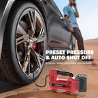 Cordless Tire Inflator Portable Air Compressor Tire Air Pump Compatible With Milwaukee 18V Battery- 160PSI Auto Pump with Digital Pressure Gauge for Car Tires, Bicycle, Balloons (Tool Only)