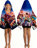 Story Printed Soft Cotton Terry Hooded Towel Wrap, Absorbent Wearable Hooded Towel for Bath Pool Beach, 28 in x 55 in