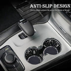 4PCS Bling Cup Holder Coaster, 2.75 Inch Auto Car Cup Holder Insert Coasters, Soft Silicone Anti-Slip Shockproof, Universal Vehicle Interior Accessories for Women Girls (Black & Colorful)