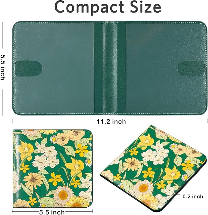 CoBak Car Registration and Insurance Holder - Small and Lightweight Vehicle Glove Box Car Organizer, Auto Truck Comparment Accessories Case for Essential Document, Driver License (Blossom Green)