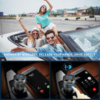 Bluetooth 6.0 FM Transmitter for Car, MP3 Music Player Wireless Radio Adapter Kit with QC 3.0 Fast Charger, Hands-Free Calling, Supports USB Drive for 12V/24V Vehicles