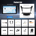 4+128G Android 15 Car Stereo for Hyundai Elantra 2014-2016, 9” Touchscreen Radio with CarPlay, Android Auto, Bluetooth, GPS Navigation, WiFi, DSP, FM, RDS + AHD Backup Camera