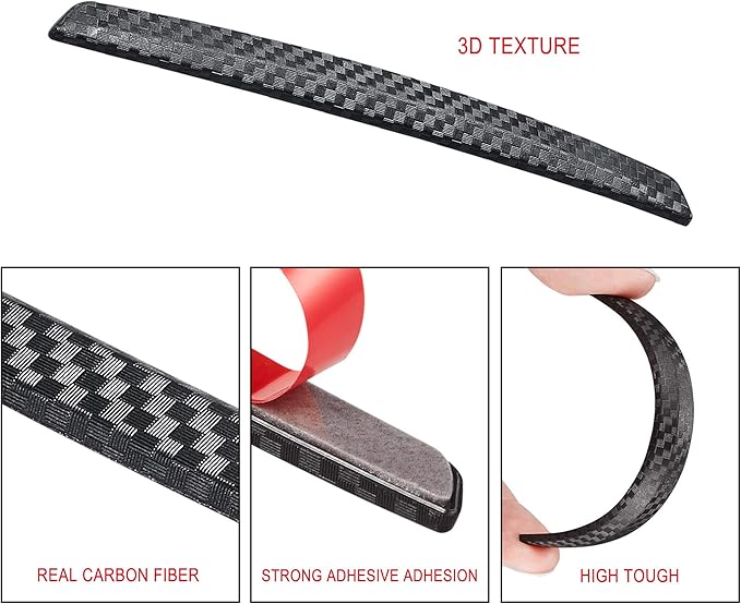 4 Pcs Car Door Anti-Collision Strip Door Edge Guards Anti-Rub Protector Trim Carbon Fiber Texture Car Door Corner Bumper Protector Anti-Scratch Universal for All Cars SUV (I)