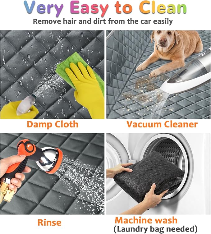 Dog Car Seat Cover for Pets 100% Waterproof Seat Cover Hammock 600D Heavy Duty Scratch Proof Nonslip Durable Soft Back Seat Covers for Cars Trucks and SUVs