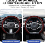 Frani Leather Steering Wheel Cover,Universal Fit 15 Inch-Premium Non-Slip Breathable Comfort Grip for Cars Trucks SUVs,Anti-Slip Durable Interior Upgrade Carbon Fiber Pattern (Red)