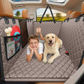 XL Dog Backseat Extender for Full-Size Crew Cab Truck, Hard Bottom Dog Car Seat Cover for Back Seat Holds 400lbs, Waterproof Dog Hammock Pet Rear Seat Protector Travel Bed for F150 / Silverado