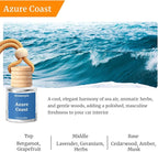 Car Air Fresheners, Azure Coast Scent, 2 Packs | Hanging Car Diffusers, Long-Lasting Refreshing, Auto Odor Eliminator, Cute Accessories