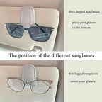 KIWEN Sunglasses Holders for Car Sun Visor, Magnetic Leather Sunglass Glasses Eyeglass Clip for Car (2, Gray)