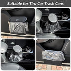 Mini Car Trash Can Bags for Auto Trash Bin, 120 Count Small Garbage Organizer Bags Tear-Resistant, Liner Refills (Vehicle Trash Can is not Included), White