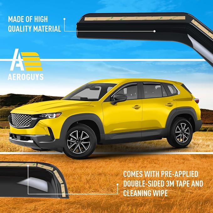 Extra Durable Window Deflectors in-Channel Window Visors Rain Guards Fit for Mazda CX-50 2023-2026, Sun Visors, Wind Vent for Shades, Exterior Car Accessories - 4pcs. AG0755