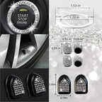 27 PCs Bling Car Accessories Set for Women, Steering Wheel Covers Universal Fit 15 Inch, Bling License Plate Frame, Bling Phone Holder, Bling Car Coasters (Silver Diamond)