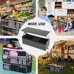 Bold Color Block Trunk Organizer | 95L, 35"x13.8"x11.8" | Dedicated Shoe Storage & 26L Ice Pack | Foldable for SUV/Car/Jeep | Car Accessories for Men & Women - Gray-X212