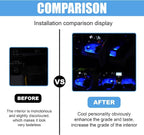 Car LED Strip Light, 24 LED 12V USB Port, Blue | RGB Neon Auto Interior Atmosphere Lights, Under Dash Ambient Night Light, Universal Decorative Lamp Accessory for Car Truck