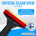 Car Ice Scraper Brass Blade - fast, easy & efficient - [ 2 Pack ] Brass Ice Scraper for Car - Ice Scrapers for Car Windshield Ice Scraper - Original Murska from Europe - for Winter - A054-2 Black Red