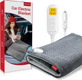 12V/24V Car Electric Blanket for Back Soothing 17" x 33", 4 Heat Settings, 11 Auto-Off, Portable Mini Travel Blanket for Shoulders Neck Hip, Truck, SUV, Washable for Driver Men Women Winter