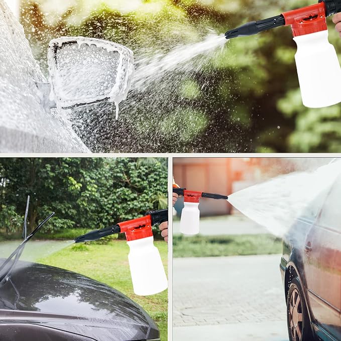 Car Wash Kit with Foam Gun, Car Cleaning, Car Wash Detailing Kit | Car Washing Kit High-Pressure Foam Spray Microfiber Collapsible Bucket Cleaning Detailing Brush Ideal for Home Car Detailing