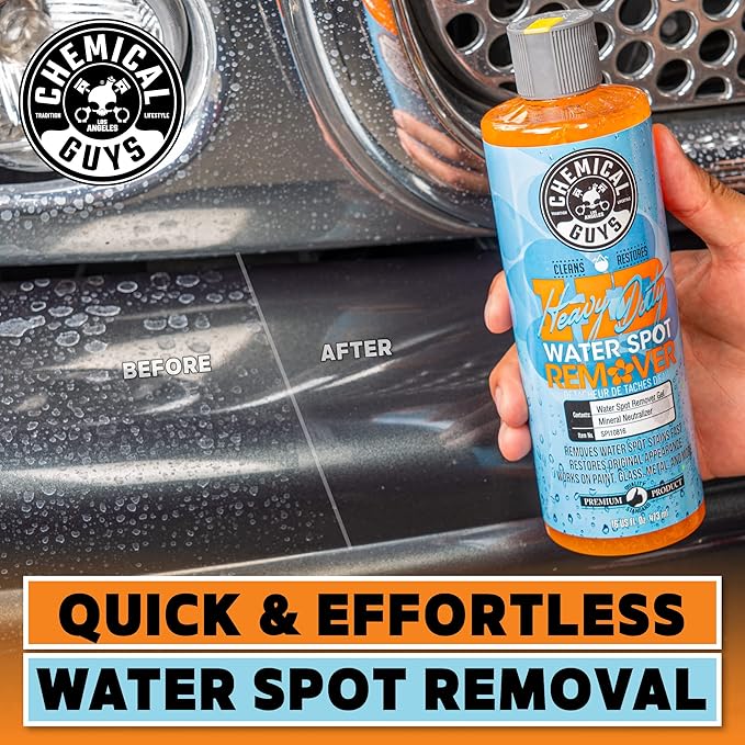 Heavy Duty Water Spot Remover Gel for Paint, Glass, and Metal - Mineral and Water Spot Remover for Cars, Trucks, Motorcycles, RVs & More - 16 oz