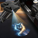 2PCS Galaxy Wolf Car Door Lights Projector, Magnetic Logo Projector Door Lights, Wireless LED Welcome Puddle Light, Wolf Car Accessories Decor, Wolfs Gifts for Women Men, Fit All Vehicles Motorcycle
