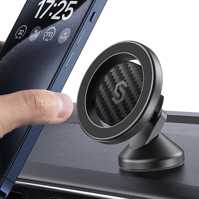 MagSafe Car Mount - Flexible Rotation Magnetic Phone Holder for Dash, Strong Magnets, Universal Compatible iPhone, Samsung, Pixel - MagSafe Car Accessories