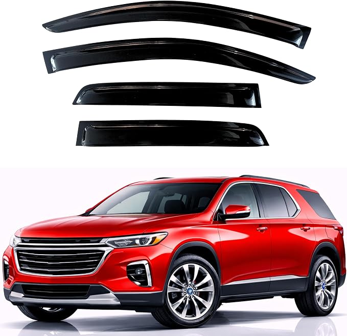 KPY Rain Guards Fit for 2018-2023 Chevrolet/Chevy Traverse, Out-Channel Window Visors Vent Wind Deflectors 4PC, Car Accessories for 18-23 Traverse