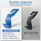 Blue Superior Leather Car Seat Back Headrest Hook, Auto Seat Hook Hangers Interior Accessories for Purse Coats Umbrellas Grocery Bags Handbag, 2-Pack