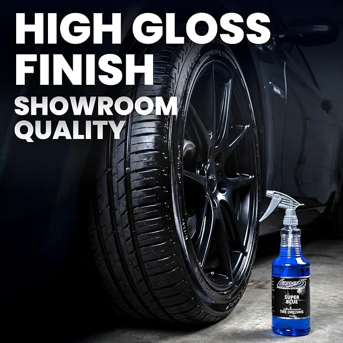 LANE'S Super Blue Tire Dressing | High-Gloss Tire Spray | 32oz (Pack of 2) | No Sling, No Run, Long Lasting | Protects from Cracks & UV Rays | Non-Greasy Tire Dressing & Cleaner for Cars, SUVs, More