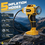 160PSI Cordless Tire Inflator Compatible with Dewalt 20V Battery, DC 12V Portable Air Compressor with Digital Pressure Gauge, 2X Faster Air Pump for Car, SUVs, Motor, Bike, Ball (Tool Only)