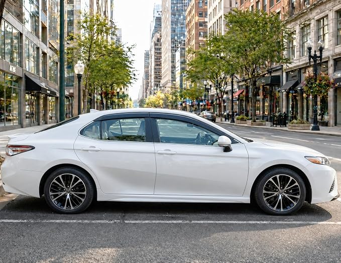 2018-2024 Tape-On Rain Guards for Toyota Camry Side Window Visor Deflectors, XV70 L LE SE XLE XSE Hybrid, Durable Tinted Vent Shades 2019 2020 2021 2022 2023