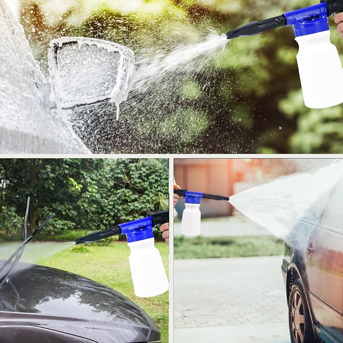 Car Wash Kit with Foam Gun, Bucket and Cleaning Tool, Car Washing Kit | Includes Wash Mitt Tire Brush Sponge Towels Brush Car Cleaning Kit for Interior and Exterior Cleaning, Home or Travel Use