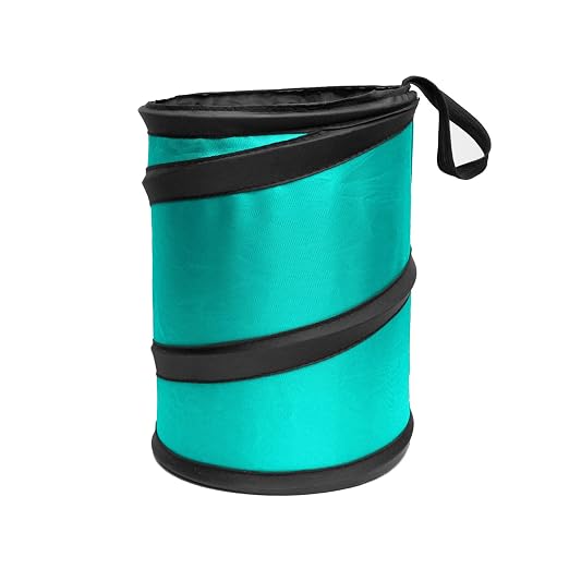 Automotive Waterproof Portable Collapsible Small Trash Can Garbage Container fits Most Cars,Polyethylene, SUVs, and Trucks Mint Universal fit