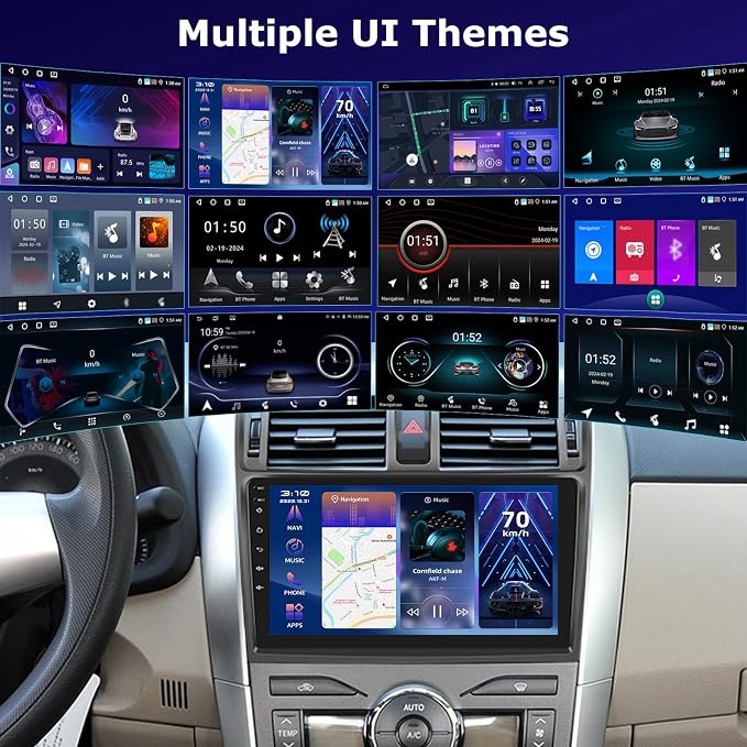 [4+64G] Android Radio for Toyota Corolla 2009-2013 - 9 inch IPS 1280 * 720P Touchscreen Corolla Stereo - Wireless Carplay and Android Auto, WiFi, GPS, Custom Homepage, Mirror Link + AHD Backup Camera