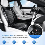 Coverado Cooling Car Seat Cover, Ventilated Seat Cushion for Summer, Cooling Car Seat Pad with Dual Powerful Turbo Fans Universal Fit for Sedan SUV Truck Van, Black