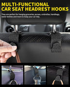 4 Pack Blink Diamond Car Seat Headrest Hooks Crystal Rhinestone Car Purse Holder Universal Interior Accessories for Handbags, Water Bottles, Coats, Umbrellas, Black