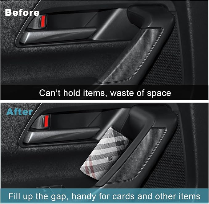 4Pcs for 2025 2026 Mazda CX-50 Center Console Door Handle Pockets | Trash Can Storage Box for 2023 2024 2025 2026 Mazda CX50 Accessories 4-Doors Trash Bin Storage Case TPE Material