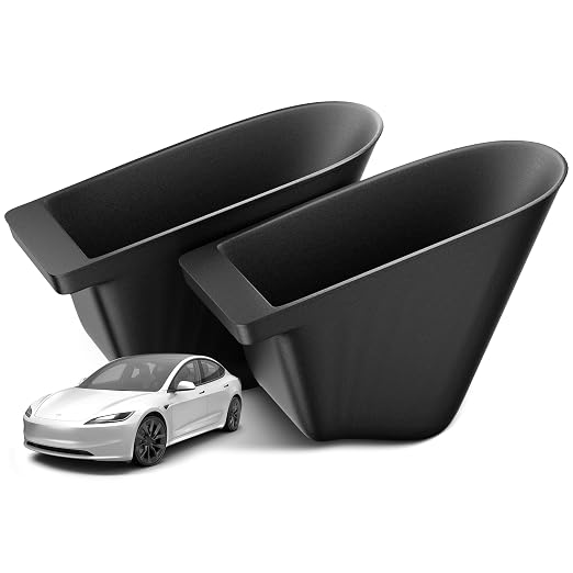 for Tesla Model 3 Highland 2024 2025 2026 Front Door Pocket Insert Trash Can, Model 3 Accessories Side Door Garbage Storage Organizer 2-Pack