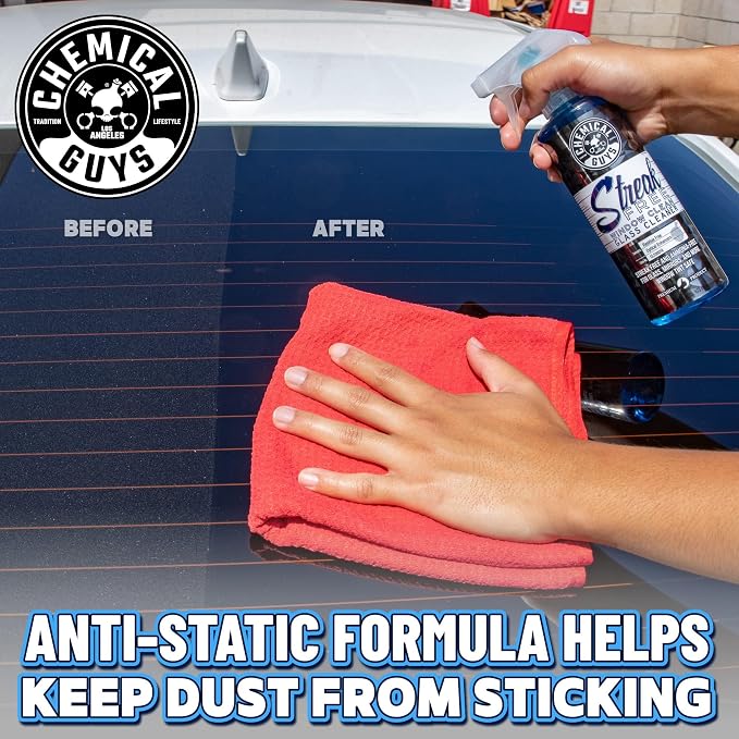 Streak Free Glass and Window Cleaner - Works on Glass, Windows, Mirrors, and Screens, Ammonia-Free and Safe on Tinted Windows, for Cars, Trucks, SUVs, and Home Use - 16 oz