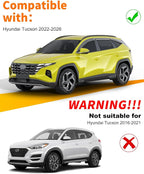 6-pcs Low-Profile Window Rain Guard for Hyundai Tucson 2022-2026 Rain Guards Side Window Visors Extra-Thick Vent Visor Window Deflectors Tape-on Vent Shades Car Accessories