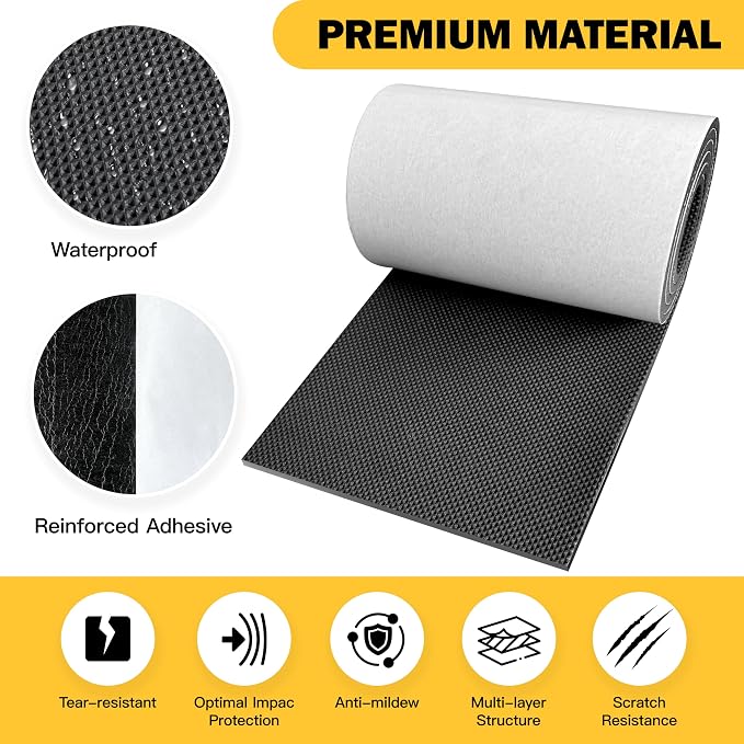 Garage Wall Protector for Car Doors, Self-Adhesive Foam Bumpers Guard,7.9 inch Wide Heavy-Duty Anti-Scratch&Anti Collision wall padding, Universal Fit for Garage, Warehouse & Parking 13.2ft