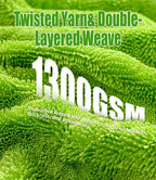 2-Pack Car Drying Towels 24x36 Inch 1300GSM, Twisted Loop Microfiber Cloth for Auto Detailing - Super Absorbent, Lint-Free & Streak-Free for SUV, Truck & Window (Gray-Green)
