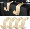 Car Seat Headrest Hook 4 Pack Hanger Storage Organizer Universal for Handbag Purse Coat Universal fit Vehicle Car Beige with Clip