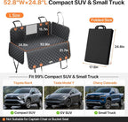 Doglike Hard Bottom Dog Car Seat Cover for Back Seat【with Detachable Mat】 Dog Hammock for Car【650lbs】 Pet Bed Extender for 2-4 Large Dogs, Waterproof Seat Protector, Fits for Sedan/SUV/Small Truck