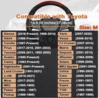 Steering Wheel Cover for Toyota, Auto Car Steering Wheel Cover for Toyota Highlander Rav4 Corolla Camry,Standard Size - Red