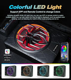 10" 1200W Slim Under Seat Powered Car Subwoofer, Car/Truck Audio Sub Built in Amplifier amp Combo, with RGB LED Light (Subwoofer + Mounting Wire Kit)