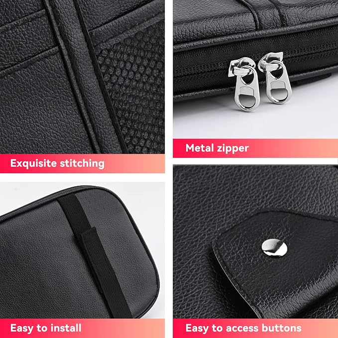 Car Sun Visor Organizer, Sunglass Holder and Storage Pocket, Card Cash Pouch with Multi-Pocket Net Zipper, Case Bag for License Pen Key, Auto Accessories for Truck, SUV, Van (Gray)